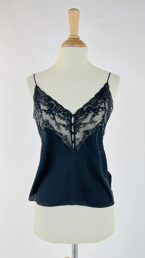 Top corto lingerie in seta