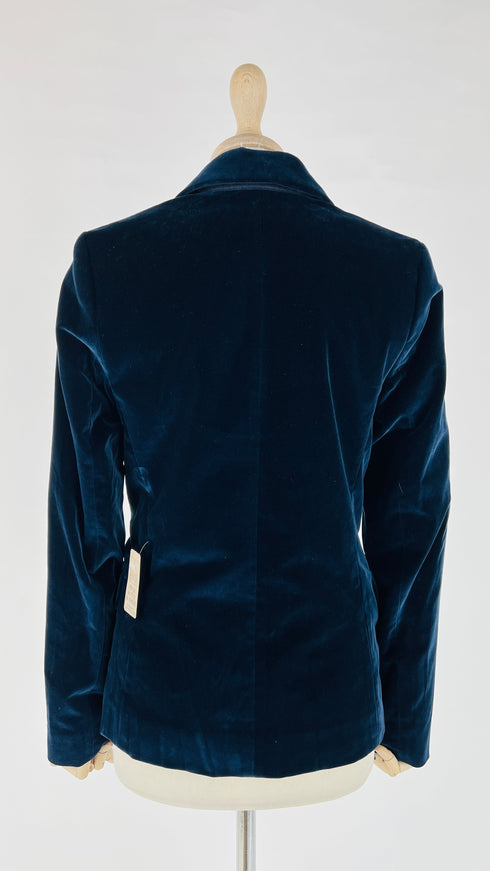 Blazer doppiopetto velluto blu