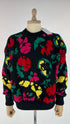 Maglione jacquard a fiori con cartellino