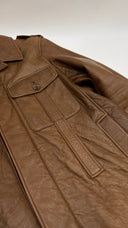 Giacca in pelle marrone GUCCI