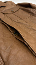 Giacca in pelle marrone GUCCI