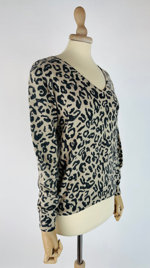 Maglia a V animalier