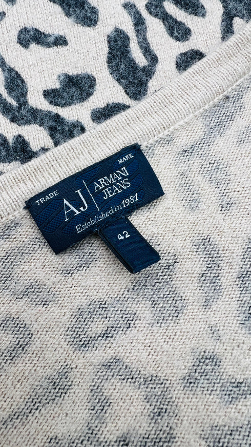 Maglia a V animalier