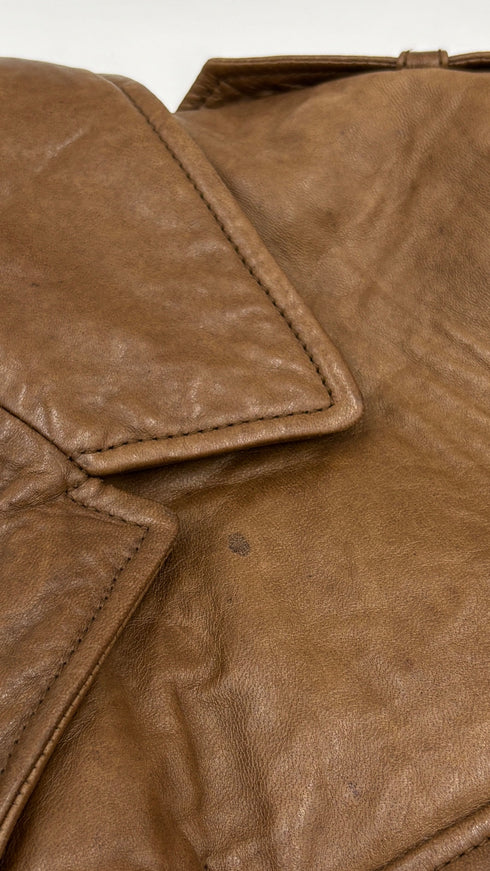 Giacca in pelle marrone