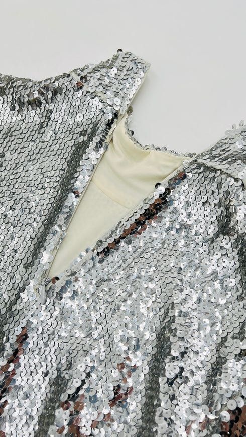 Lupetto pailettes argento