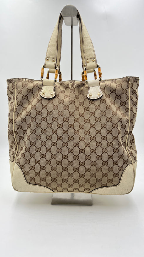 Tote monogram con inserto bambù