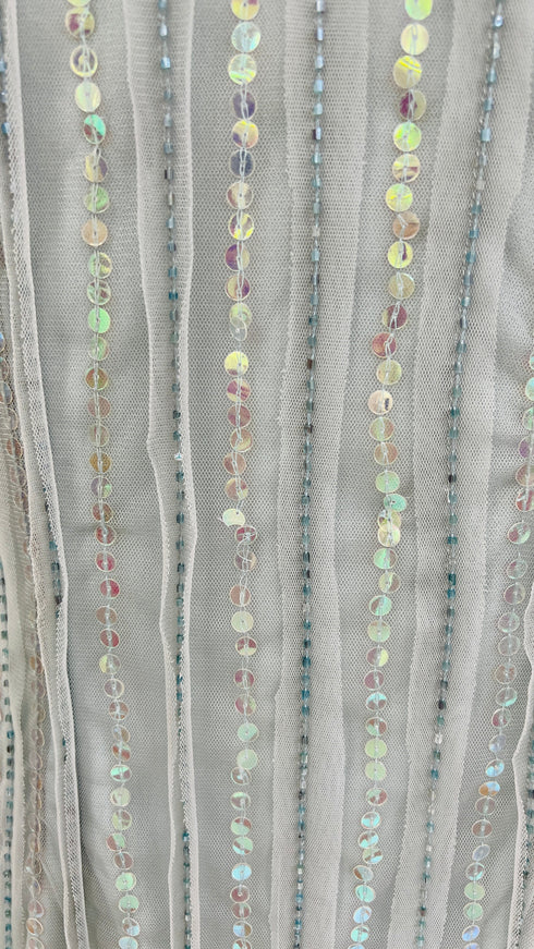 Abito midi tulle e paillettes