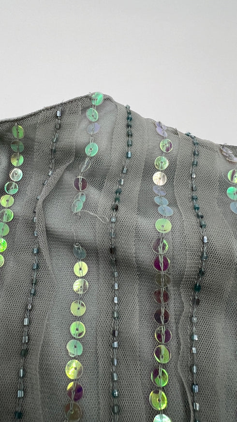 Abito midi tulle e paillettes