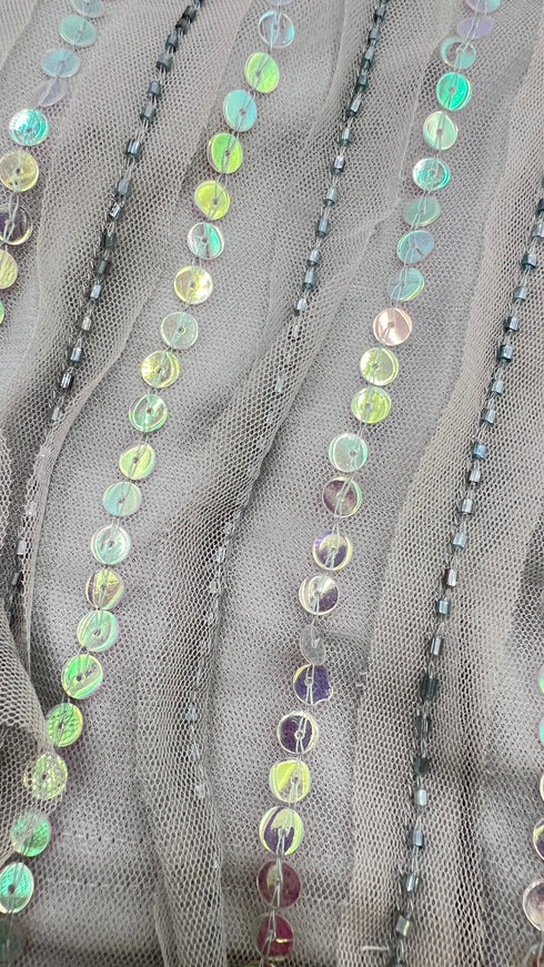 Abito midi tulle e paillettes