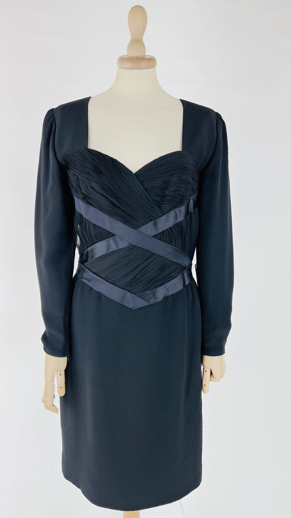 Abito midi vintage inserti satin