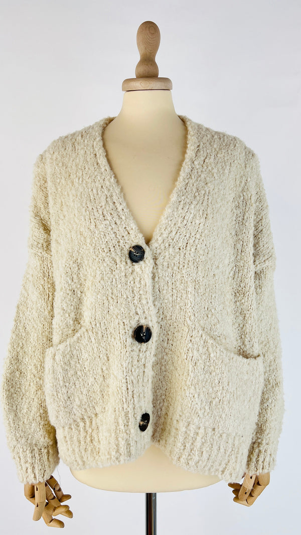 Cardigan corto bouclé
