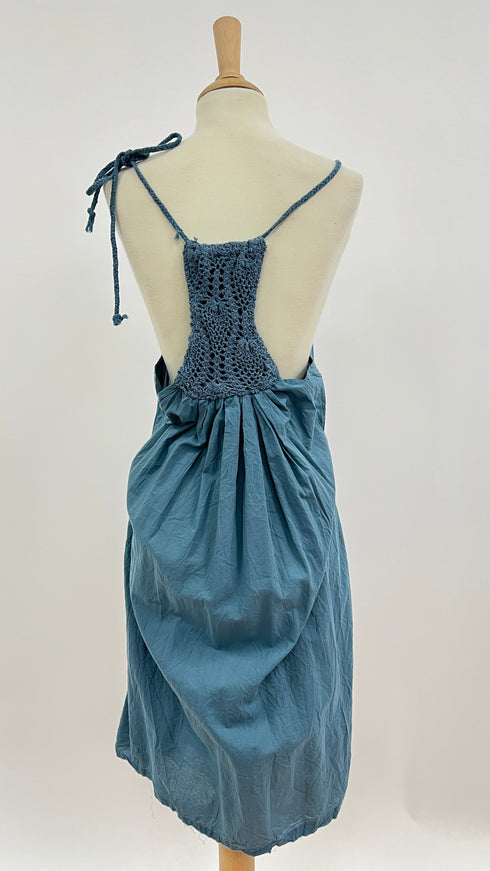 Abito corto scollo crochet