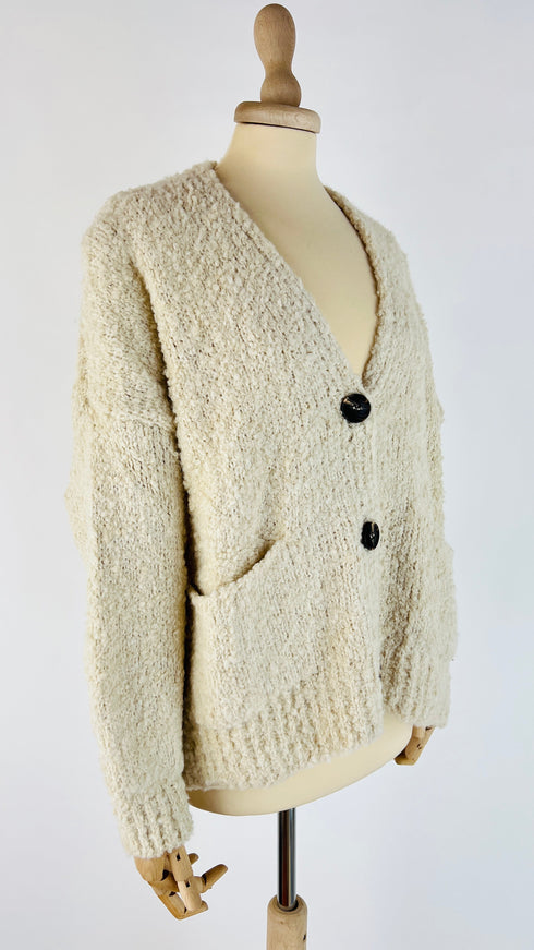 Cardigan corto bouclé