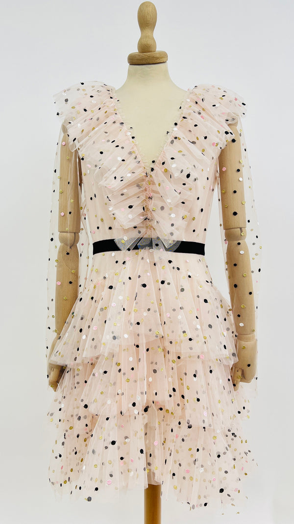 Abito tulle pois con cartellino
