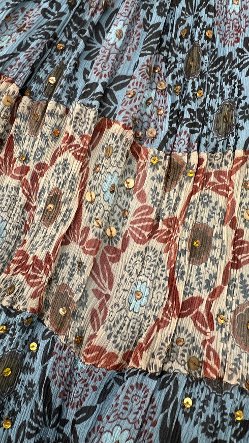 Abito corto fiori paillettes
