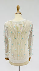 Cardigan a rete con pon-pon DORosi