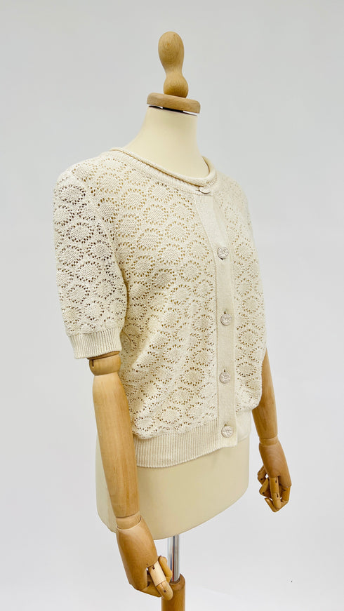 Cardigan di lino-cotone