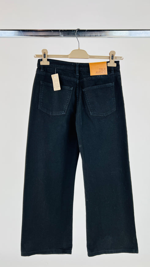 Jeans cropped gamba larga