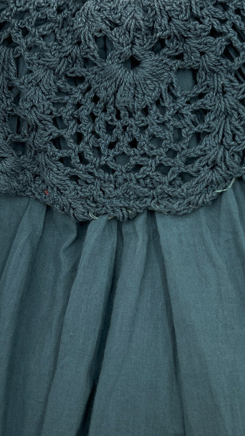 Abito corto scollo crochet