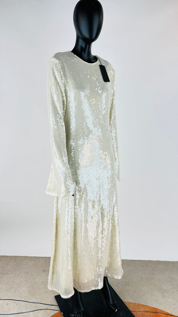 Abito lungo paillettes con cartellino