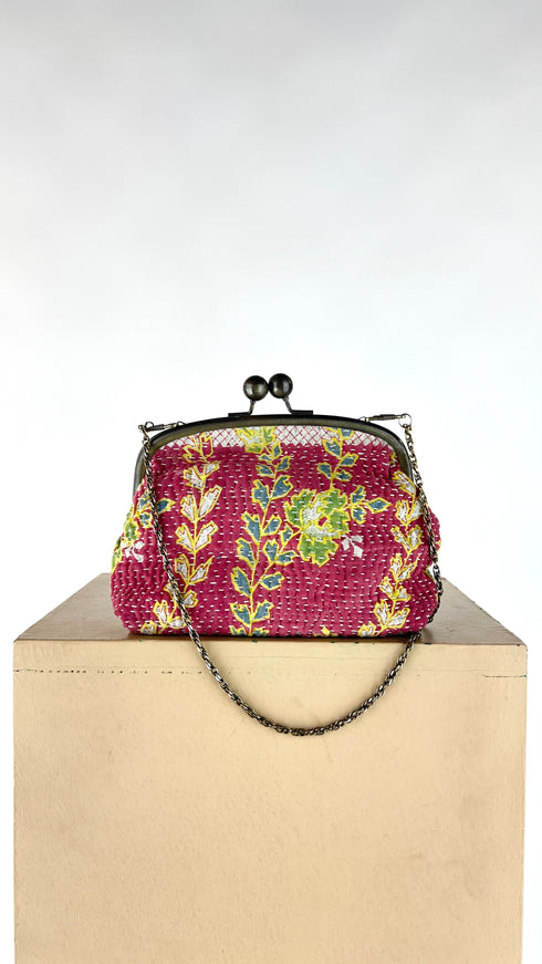 Mini clutch floreale con ricami