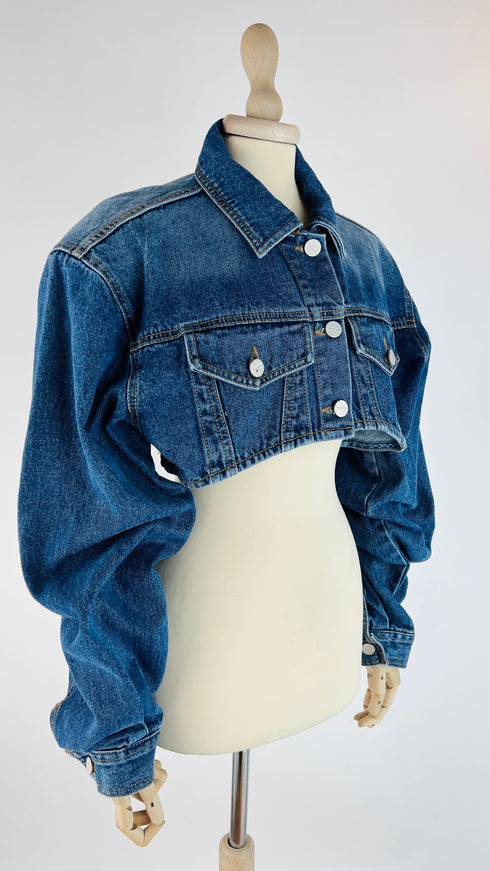 Giacca cropped in jeans