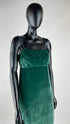 Abito lungo in velluto verde
