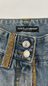 Jeans cropped dritti con strass