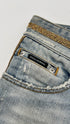 Jeans cropped dritti con strass