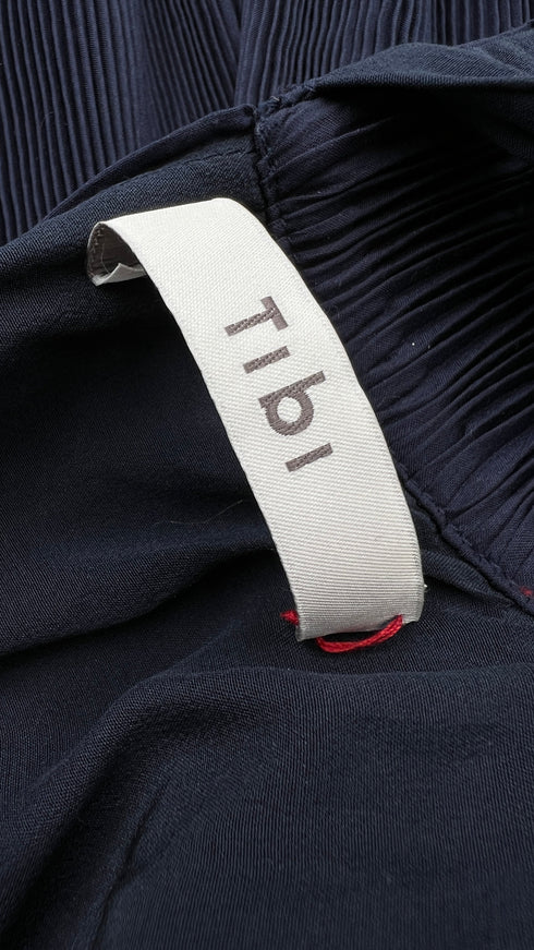 Abito lungo blu plissettato