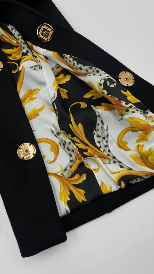 Caban in lana con spilla