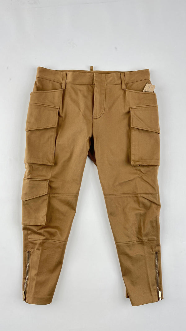 Pantaloni capri tasche e zip