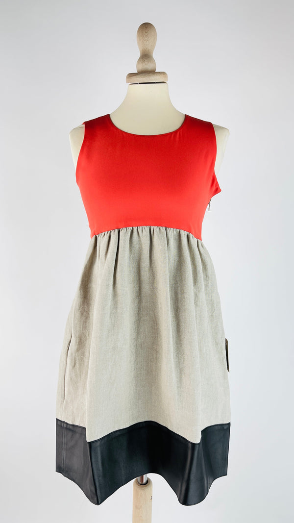 Abito corto colorblock