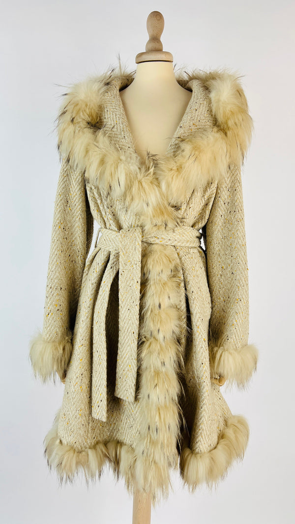 Cappotto in lana chevron
