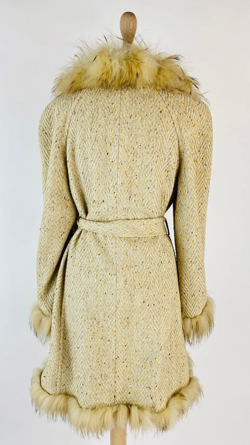 Cappotto in lana chevron
