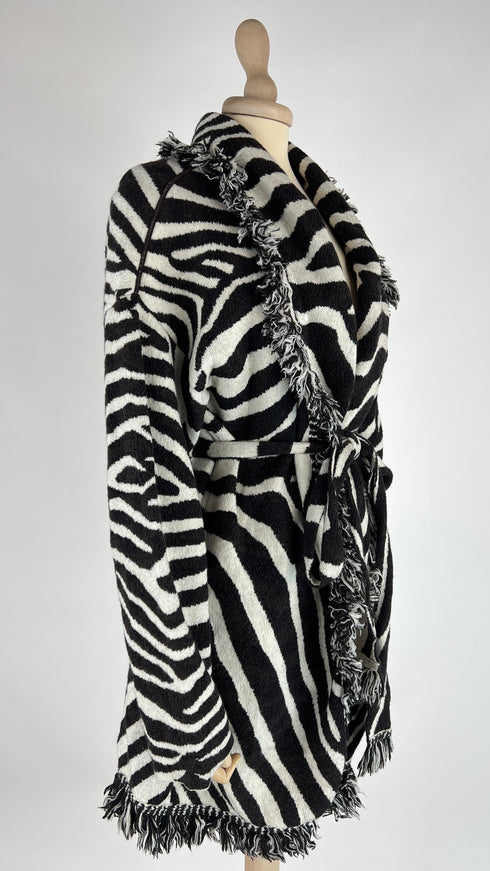 Cardigan in lana animalier