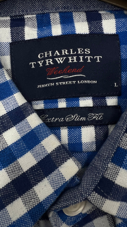 Camicia slim fit blu azzurro