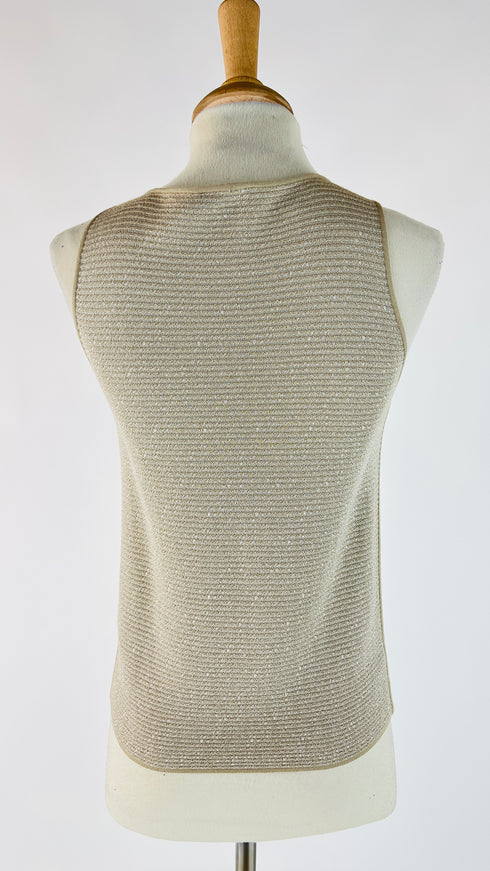 Top jacquard con mini strass