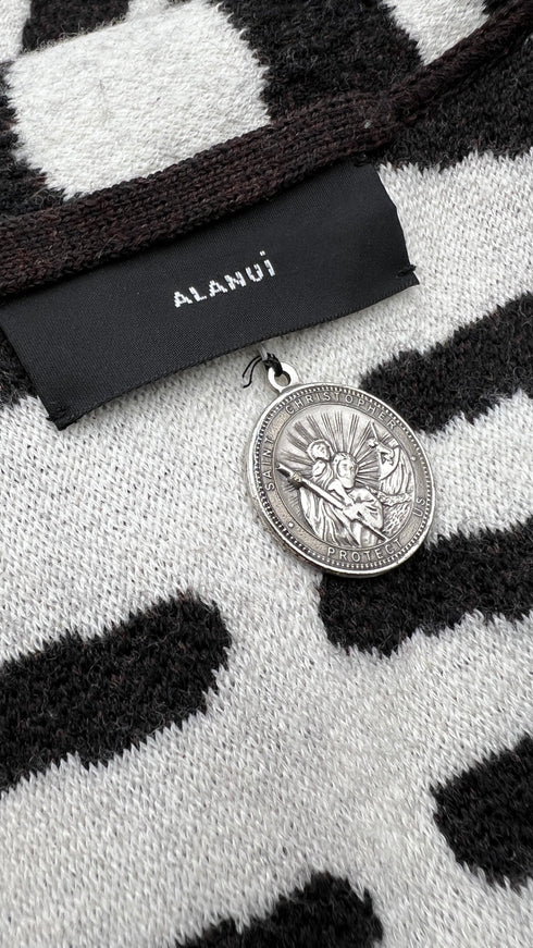 Cardigan in lana animalier