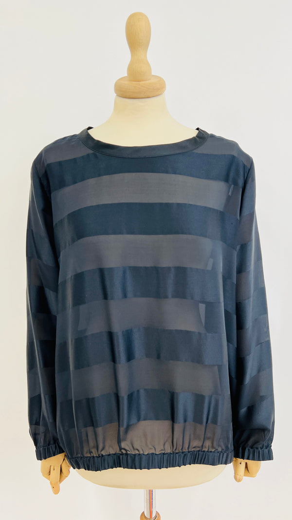 Blusa righe blu-navy e nero