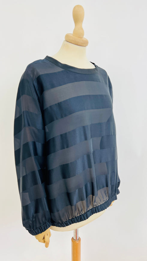 Blusa righe blu-navy e nero