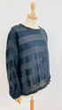 Blusa righe blu-navy e nero