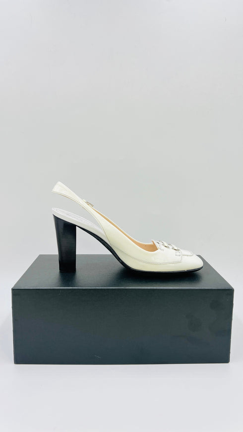 Slingback pelle verniciata N.38