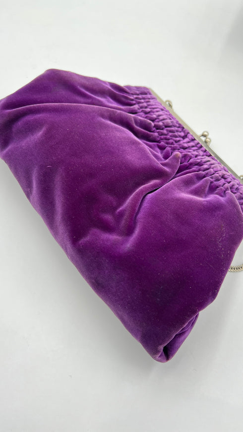 Borsa in velluto con strass