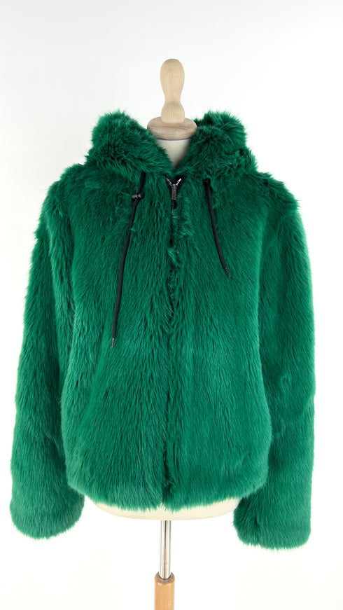 Giubbotto con cappuccio faux fur