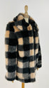 Cappotto faux fur a quadri