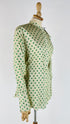 Camicia asimmetrica a pois con cartellino