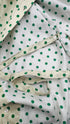 Camicia asimmetrica a pois con cartellino