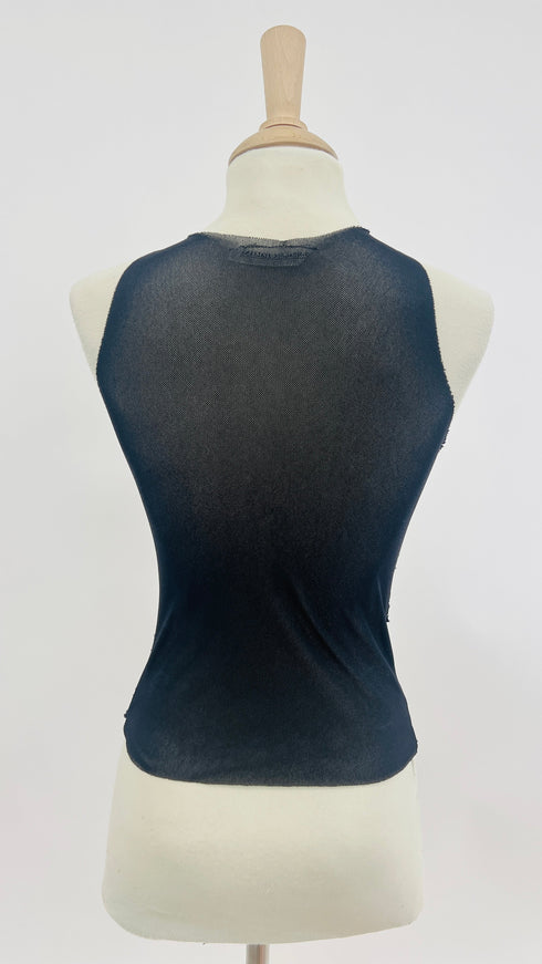 Tank-top mesh stampata