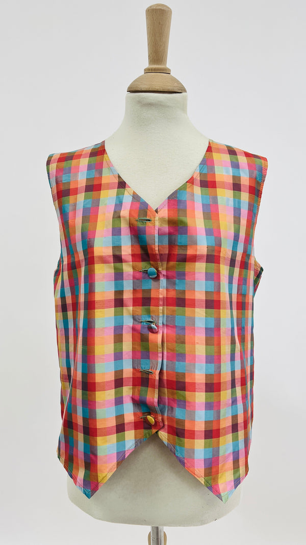 Gilet vichy multicolor
